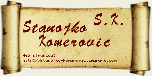 Stanojko Komerović vizit kartica